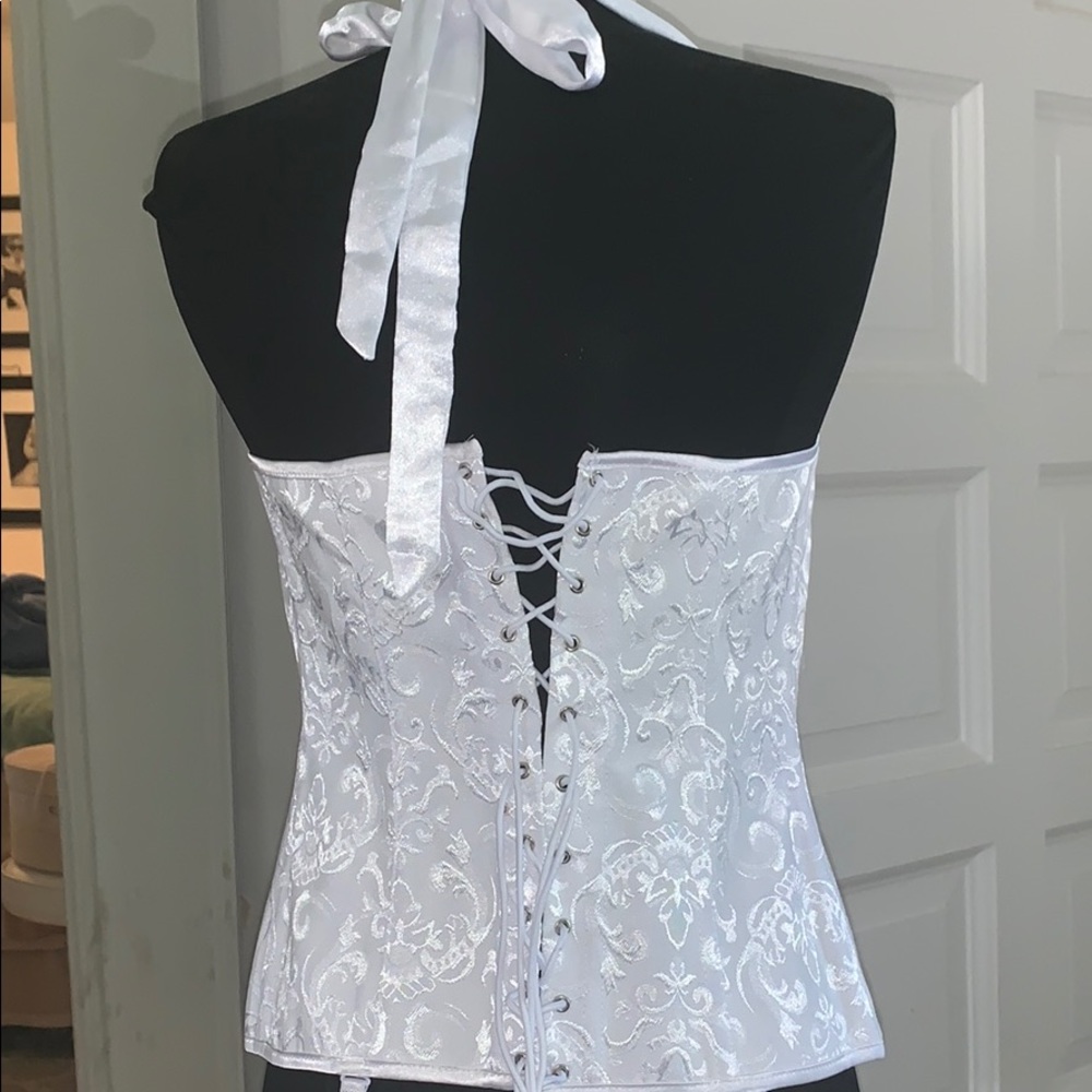 New Rhinestone white corset with Detail - Picture 2 of 2